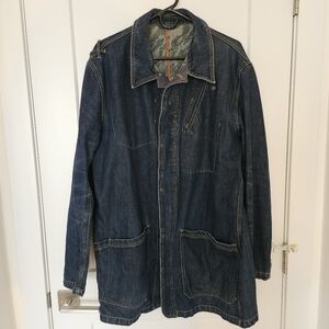 Maharishi Men's heavy denim Jean jacket Blazer Utility Pockets XL